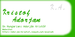 kristof adorjan business card